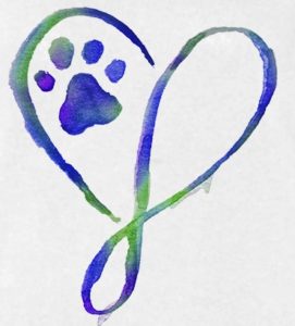 logo 4 łapki serce